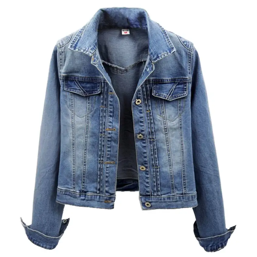 2022 New Spring Autumn Women Jean Jackets Short Casual Denim Jacket