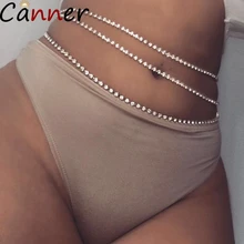 CANNER Bohemia летний пояс-цепочка Серебряная цепочка для тела со стразами ювелирные изделия пляжные Сексуальные бусы цепочка на талию ювелирные изделия ожерелья F40