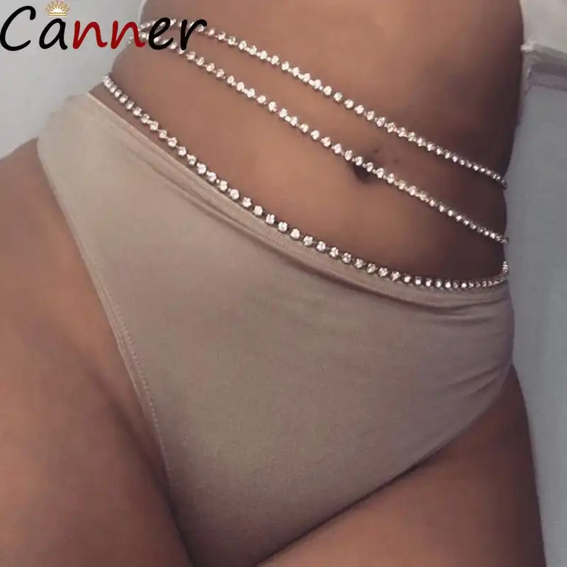 CANNER Bohemia летний цепной ремень на талию Серебряная цепочка для тела со стразами ювелирные изделия пляжные Сексуальные Бусы Талия цепь ювелир...
