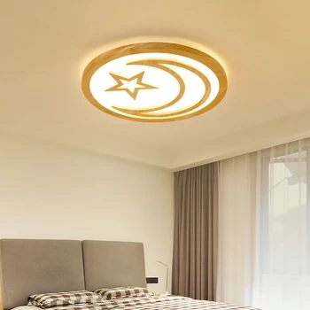 

bedroom Ceiling Lights personality wood art living room lamps led stars moon ceiling lamp children's room ceiling lamp wl3291106