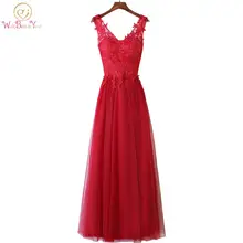 

Red Dresses Evening Gown Luxurious Lace Up back Vestidos Festa Longo Robe Rouge Longue Lace Vneck Floor-length Party Prom Dress