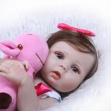23 Toddler Bebe Reborn Baby Girl Doll Silicone Vinyl Lifelike Alive Dress Gfits Baby Doll Toy Girl Toys For Kids new arrival baby girl reborn dolls kids toy full silicone vinyl 23 57 cm real life bebe reborn alive doll npk collection hot