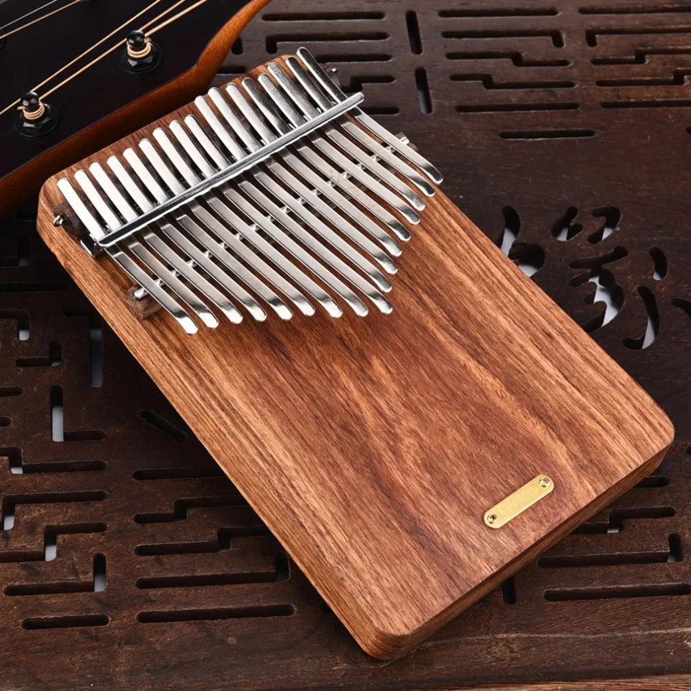 

Durable 17 Key Kalimba Thumb Piano Solid Finger Piano Pocket Size for Beginners and Children African Dalbergia Wood