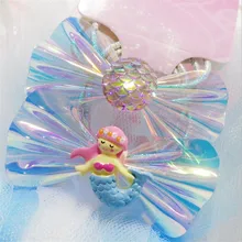 

Omilut Mermaid Hair Clip Cartoon Little Mermaid Colorful Bow Head Rope Hat shell Mermaid Happy Birthday Party Decoration Supplie
