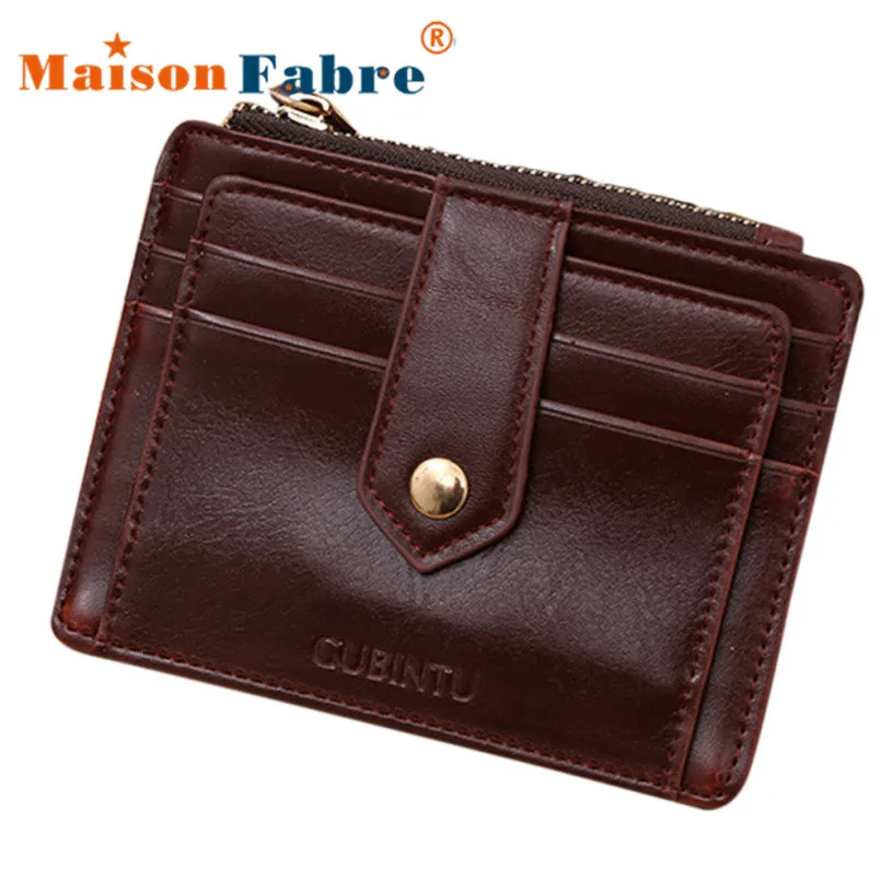 New brand 2016 Fashion Women Mini Leather Zipper Money Clip Wallet Black Coffee Red