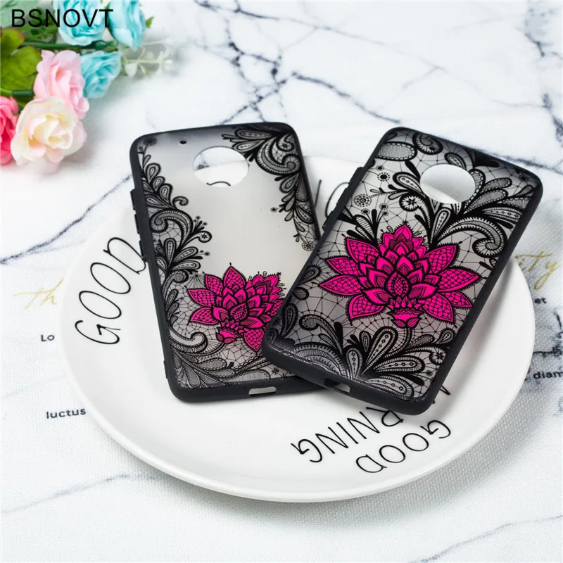 

For Moto G5 Case Silicone Lace Rose Floral Cover Embroidery Case For Moto G5 Phone Cover Cases Fundas Capa For Moto G5 XT1685