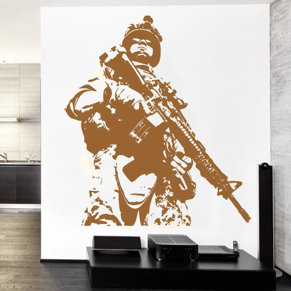 Наклейки на стену, американский солдат, морская армия, военные, мужские настенные наклейки, высокое качество, ВИНТАЖНЫЙ ПЛАКАТ, самоклеящаяся виниловая пленка, NY-301