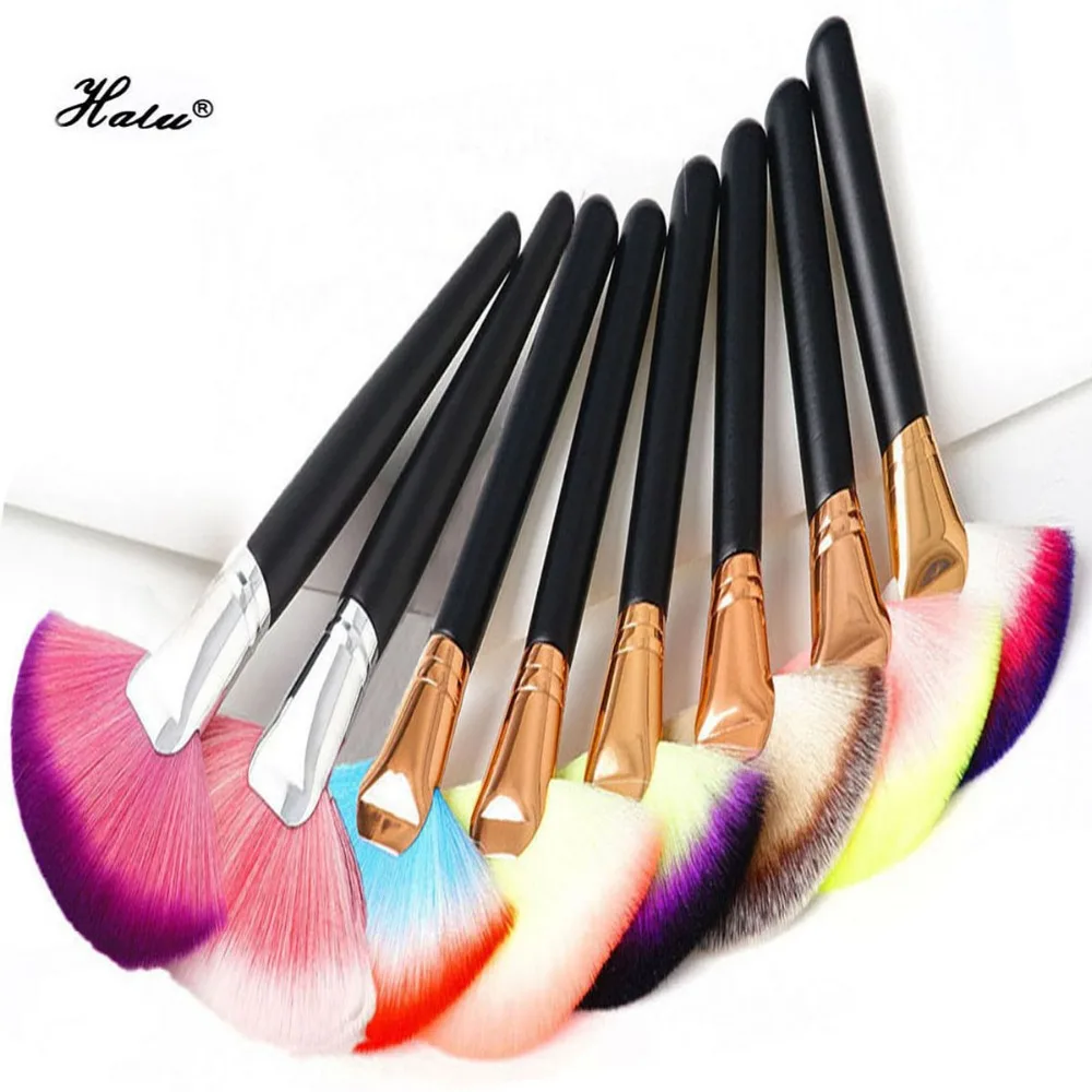 HaLu Colorful Single Large Fan Loose Powder Makeup Brushes Foundation