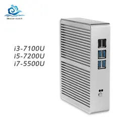 Без вентилятора Core i5 7200U i3 7100U 4 К Mini PC Windows 10 HDMI VGA WI-FI USB DDR3L мини HTPC мини-компьютер Linux ТВ окно windows pc