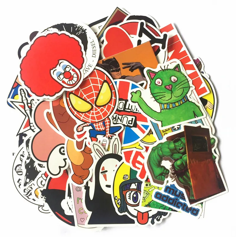 

Bevle 20Pcs/lot Random Stickers For Laptop Phone Luggage Bike Motorcycle Mixed Cartoon Pvc Waterproof Sticker
