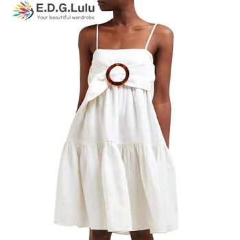 

EDGLulu slip dress sexy club womens dresses new arrival 2019 summer runway mini white dress