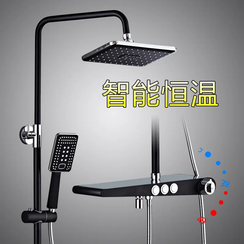 

suit with large cold and hot shower faucet and pressurized multi-function in constant temperature shower bathroom faucets