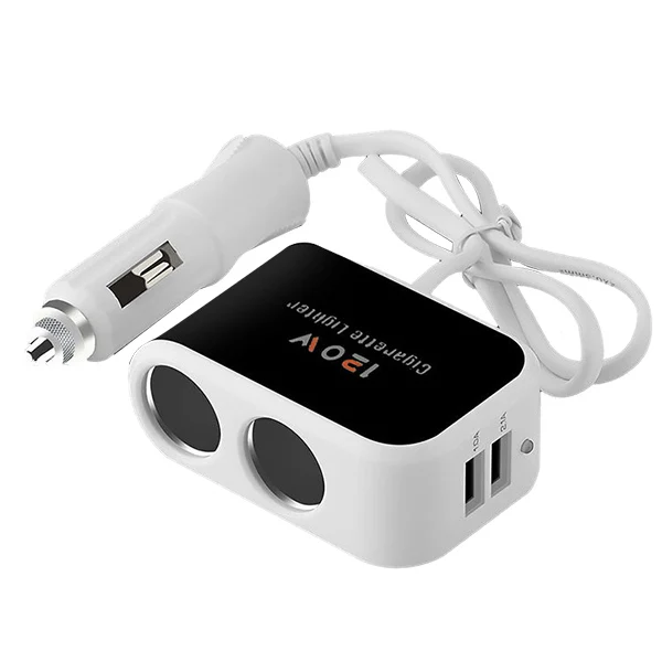 

Car Multipurpose 2 USB Distribution Converter Car Universal Cigarette DC12V/24V 120W 3.1A black