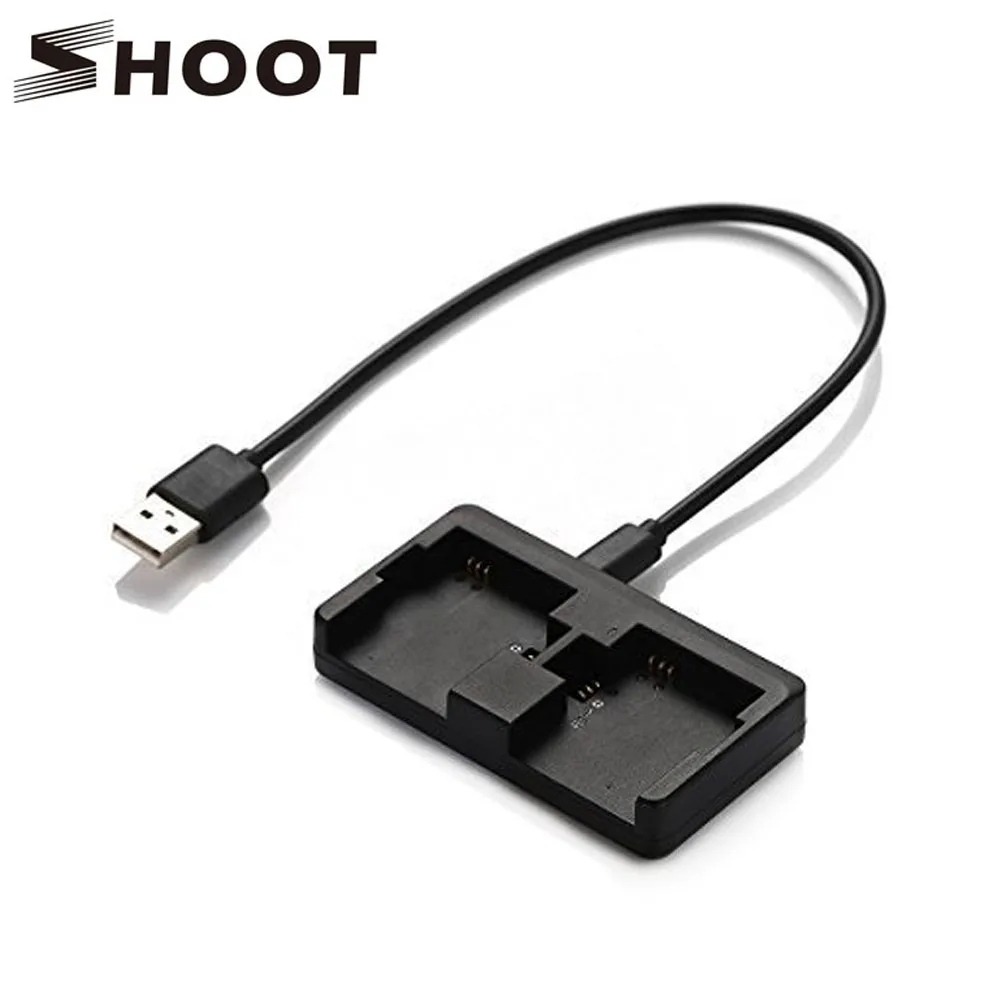 

SHOOT Mini Portable Dual Port USB Battery Charger For Gopro Hero 4 3+ Hero 4 Black Silver Camera for GoPro Hero 4 3+ Accessories