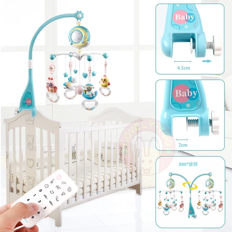  Baby Crib Mobiles Rattles Toys Bed Bell Carousel For Cots Projection Infant Babies Toy 0-12 months 