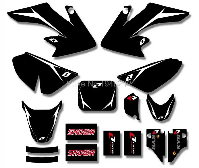 

Power NEW STYLE TEAM GRAPHICS&BACKGROUNDS DECAL STICKERS Kits For Honda CRF50 CRF50F 2004-2012 DIRT pit bike(Black/White)