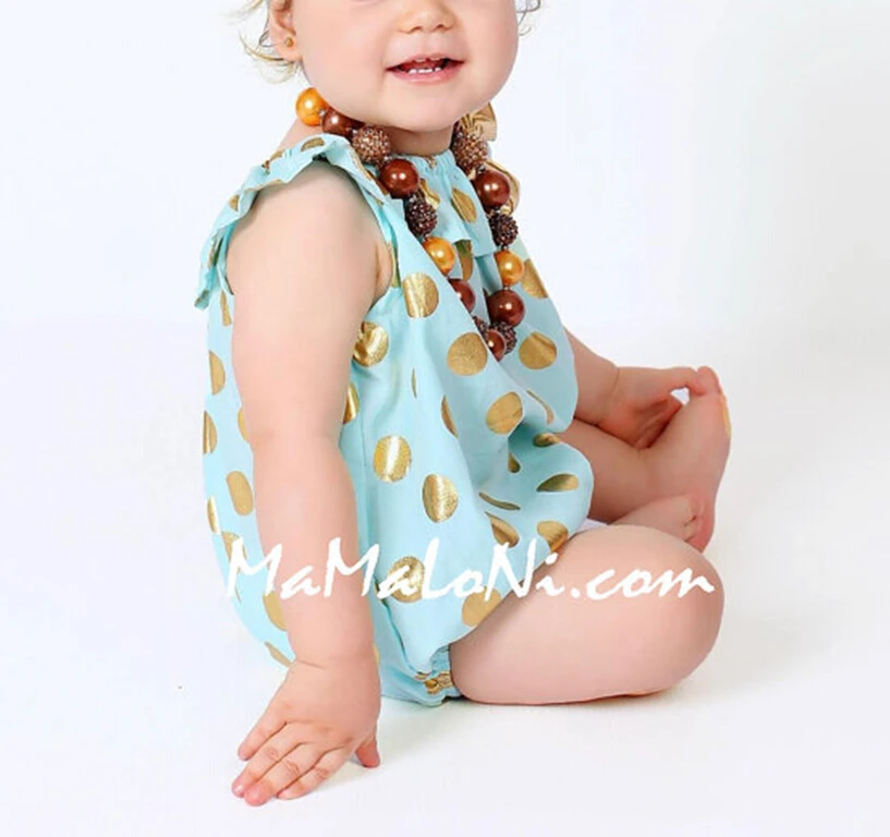 Newborn Baby Girl Gold Dots Romper /& head band £5 0-3//6-9//12-18//24 months
