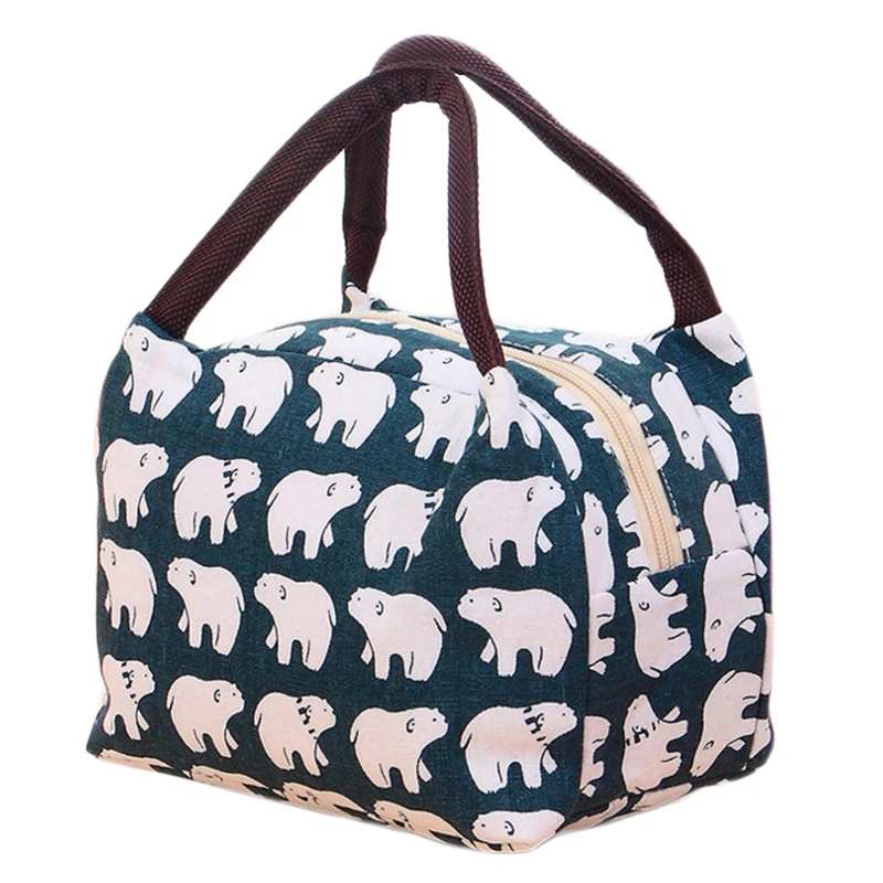 

NIBESSER Animal Printed Lunch Bag Portable Cooler Thermo Bag Thermal Lunchbox Student Family Picnic Food Bag Kawaii Lunch Box