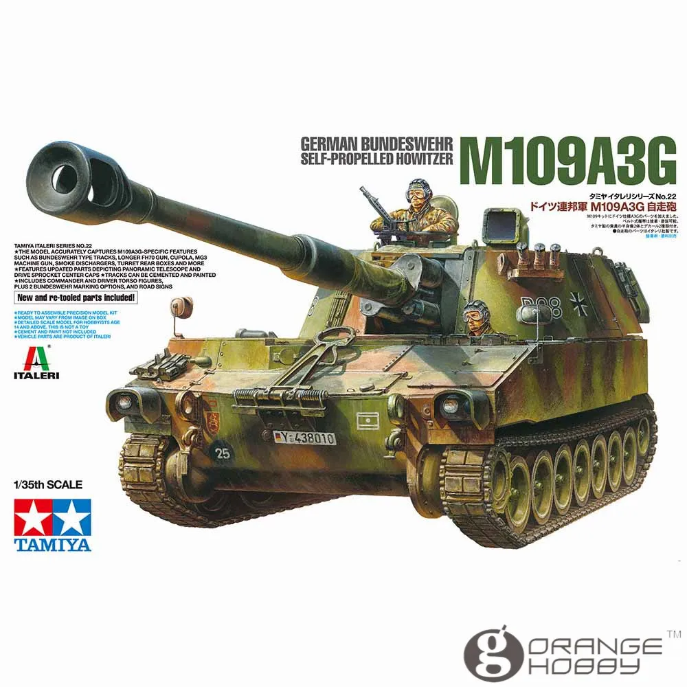

OHS Tamiya 37022 1/35 German M109A3G Bundeswehr Self Propelled Howitzer Military Assembly AFV Model Building Kits G