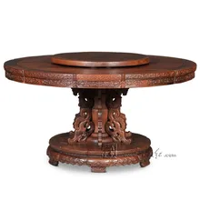 Палисандр одноногий обеденный круглый стол твердая деревянная современная мебель для гостиницы гостиная красное дерево новая классическая мода annatto