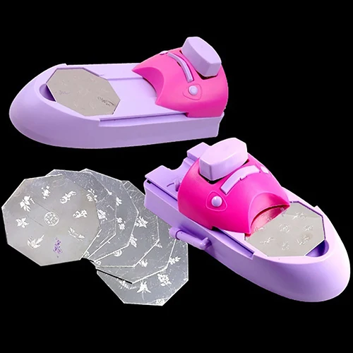 Diy Nail Art Sting Printing Machine Nail Art Diy Print Pattern Manicure Machine St Set Light Purple