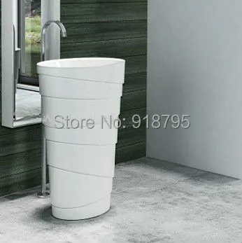 كوريان الحمام رمى حوض غسيل قائما بذاته الصلبة سطح مات بالوعة مرحاض الغرور غسل بالوعة RS38192