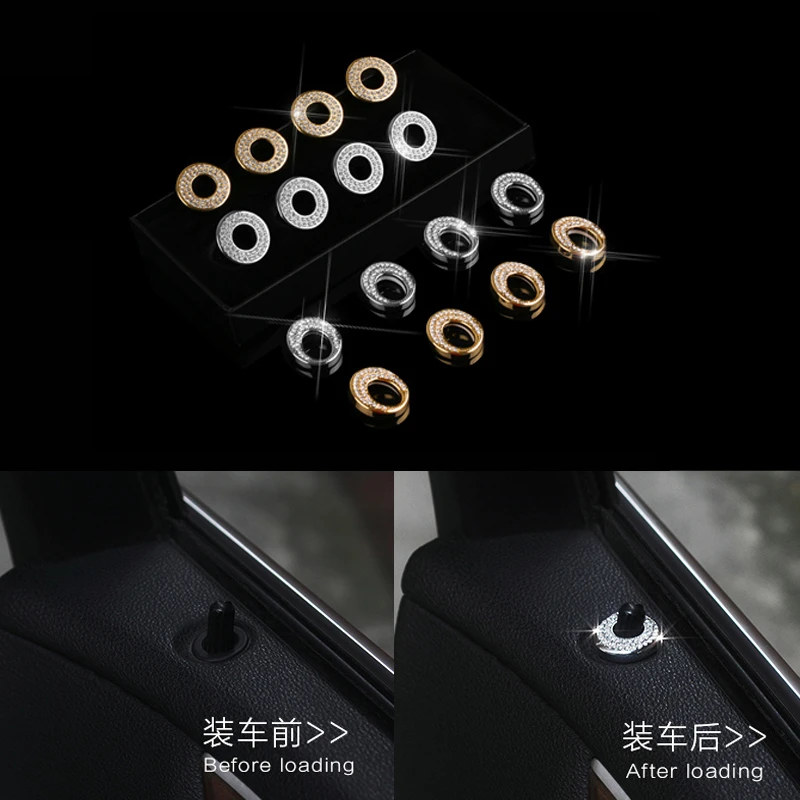 

Diamond Car Door Pin Lock Latch Bolt Sticker Button Switch for 2015 2016 Mercedes C E GLA GLC GLK CLS FOR Benz W205 GLC200 E260L