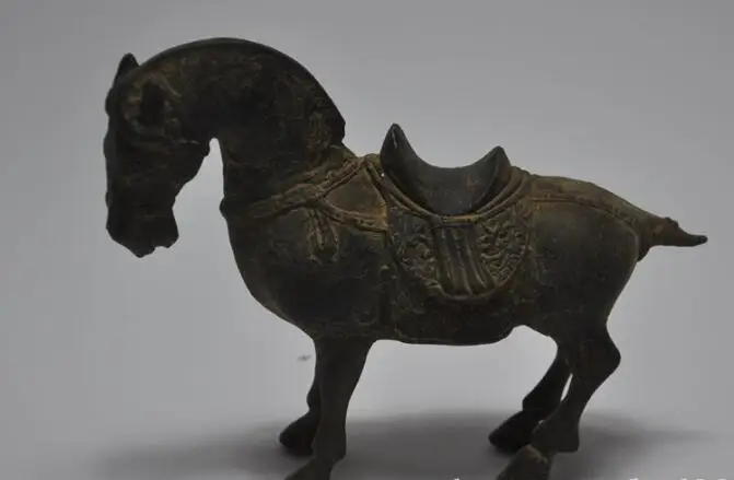 

Free Shipping S01699 8"china fengshui bronze animal Success Running horse steed tangma Mounts statue
