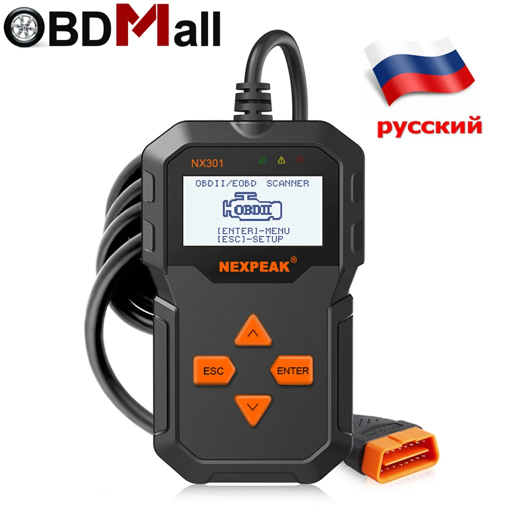 

Original OBD2 Automotive Scanner OBD Car Diagnostic Tool in Russian Code Reader ODB2 Scanner OBDII OBD 2 Better than ELM327 V1.5