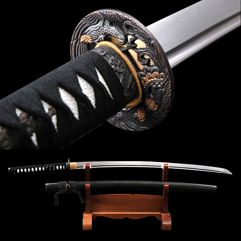 Брэндон мечи бои готовы самурай катана ручной работы острый японский меч полный тан Дамаск тамешгири Катана практика айкидо