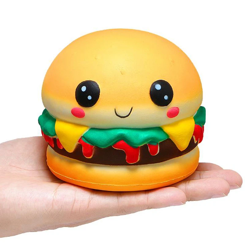 New  Jumbo Kawaii Burger Squishy Slow Rising Creative Cream Scent Soft Decompression Squeeze Toy Stress 
