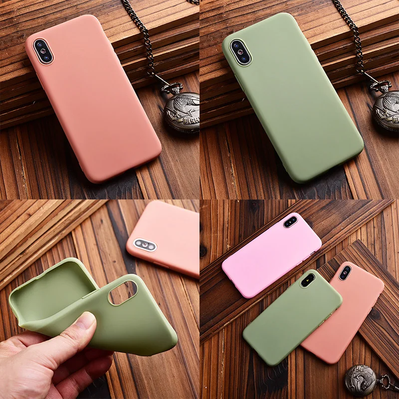 Однотонные матовые силиконовые парные чехлы для iPhone XR X XS Max 10 6 6S 7 8 Plus милые яркие