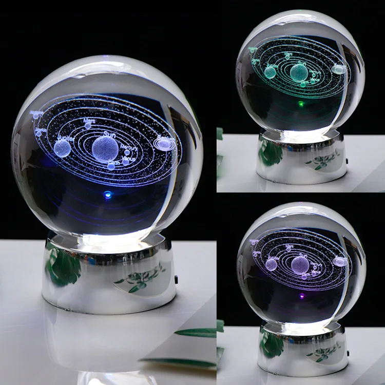 60 мм 3D Хрустальный шарообразный стеклянный лазер с гравировкой миниатюрная галактика МОДЕЛЬ Сфера кристалл ремесло орнамент Глобус украшения дома аксессуары