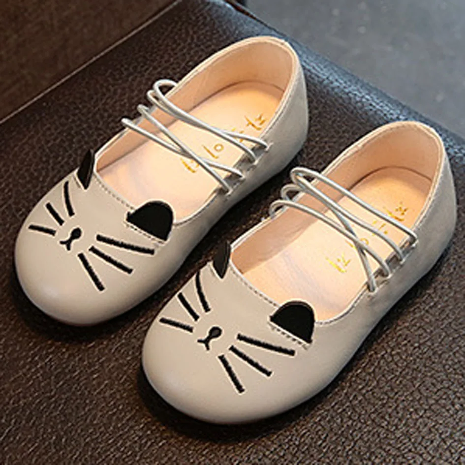 Kitiin Cartoon Cat Children Shoes Girls 2017 Autumn Ballet