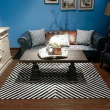 Роскошный Ковер в черно-белую полоску из воловьей кожи, ковер из натурального воловьей кожи для гостиной, декоративный ковер для офиса