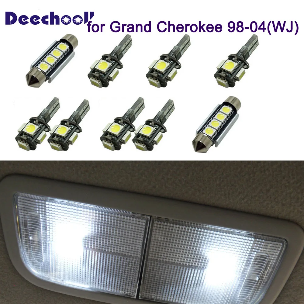 Deechooll 12 шт. Светодиодная лампа для Grand Cherokee 98 04 светильник салона автомобиля Jeep WJ