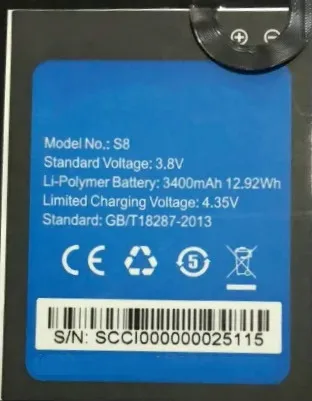

ITDGOO HOT Mobile phone battery HOMTOM S8 battery 3400mAh Original battery 5.7inch MTK6750 Mobile Accessories Original battery