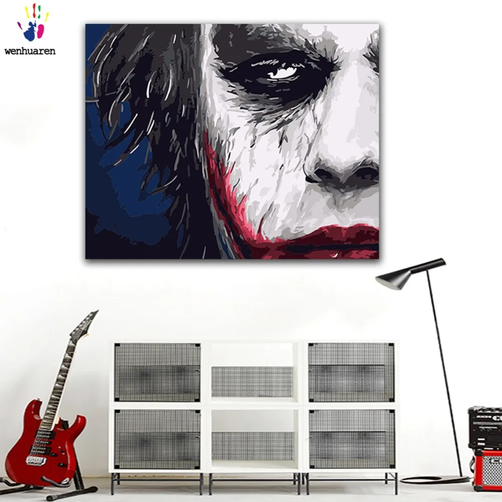 

DIY Painting by numbers Suicide Squad Clown Male Character picture coloring paints by numbers with kits for wall decor