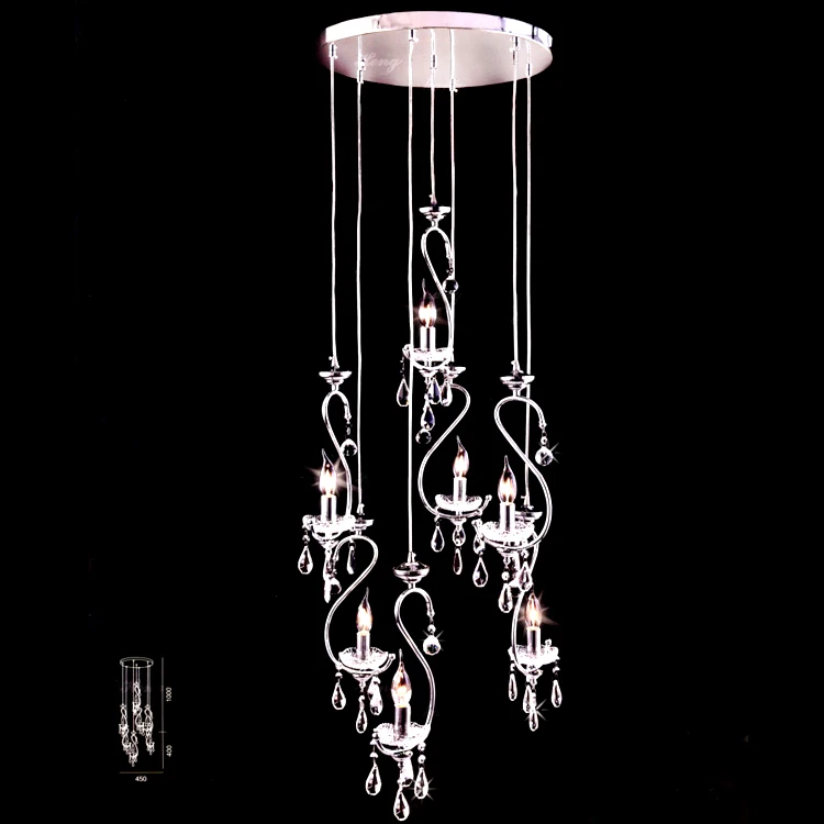 

European style chandelier pendant lamps long Swan staircase chandelier lamp hanging lamp lighting art works Restaurant