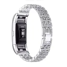 Пять шариков пять рядов инкрустированные стразами цинковый сплав металла Смарт-часы ремешок для Fitbit Charge2