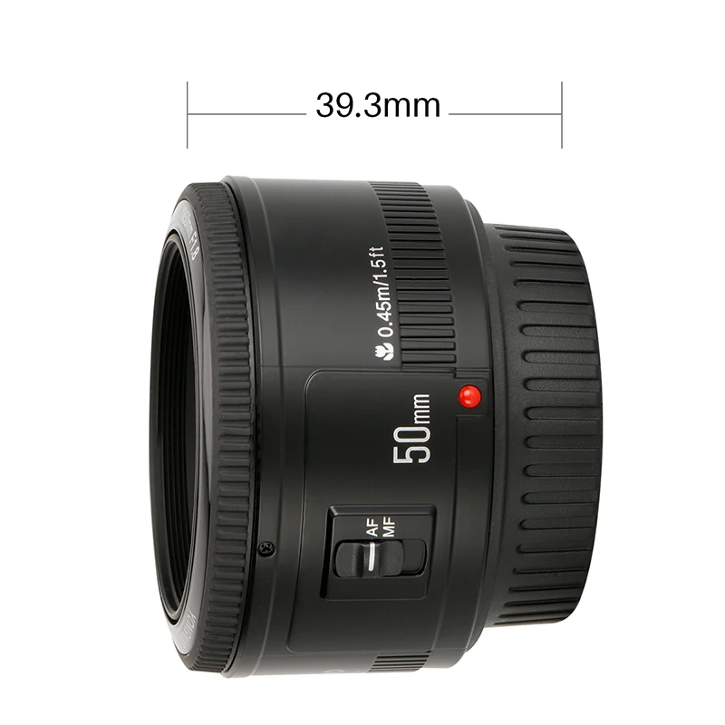 Объектив YONGNUO YN50mm YN50 F1.8 EF 50 мм AF MF для камеры Canon Rebel T6 EOS 700D 750D 800D 5D Mark II IV 10D