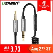 Ugreen Coiled Audio Cable Jack 3.5mm Aux Cable for Xiaomi redmi note 4x honor 9 lite Car Speaker Line MP4 Player 3.5 mm AUX Cord