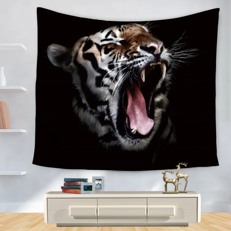 

The King Of The Forest Tiger Lion Bohemian Wall Hanging Colorful Printed Mandala Beach Towel Yoga Mat Plus Size