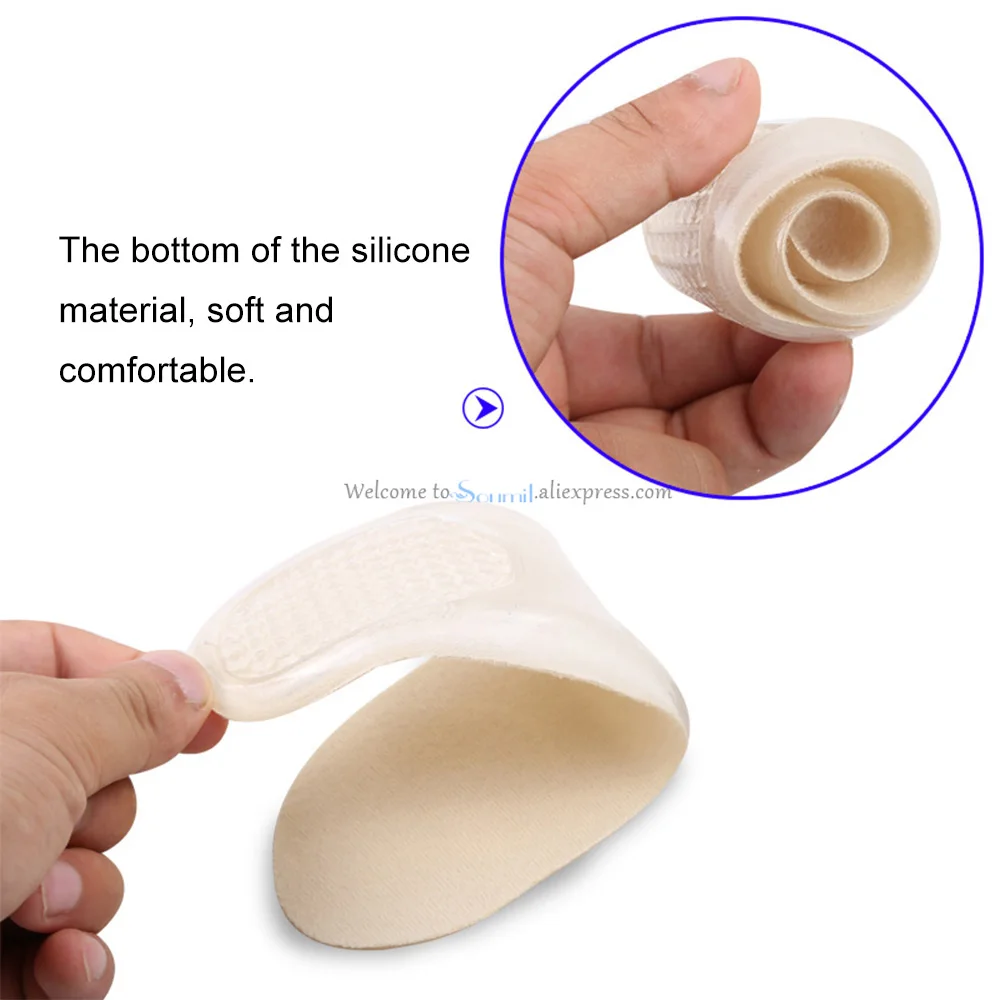 Soumit гель 3/4 Женская стелька Arch Support подушка Ортопедическая моющаяся утолщенная