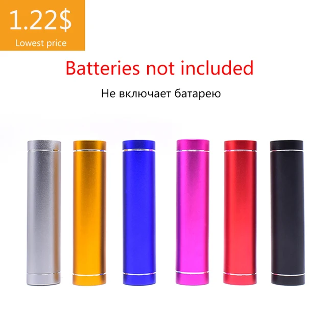 18650 батарея коробка портативный DIY USB Мобильный запасные аккумуляторы power bank телефонов зарядное устройство упаковочная коробка батарея чехол многоцветный Металл...