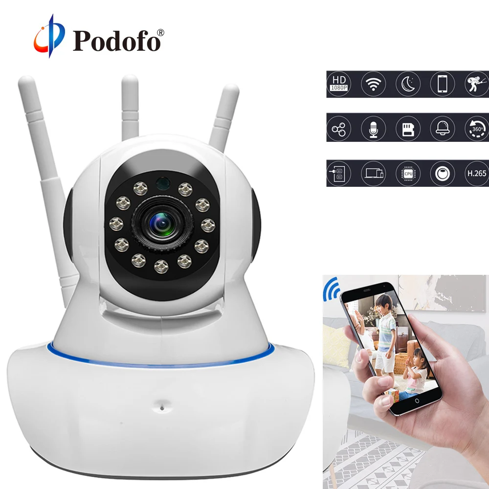 Podofo HD 720 P Wi Fi охранных IP камера двухстороннее аудио беспроводной компактная камера видеонаблюдения 1MP ночное видение CCTV видеоняни и