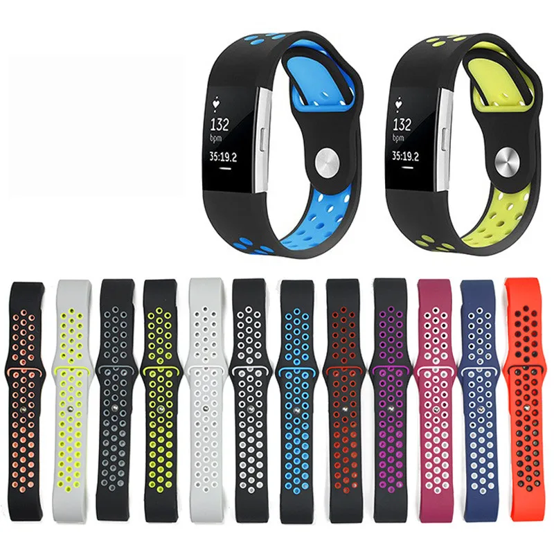 Замена регулируемый ремешок для спортивных часов полосы для FitBit Charge 2 Силиконовый Браслет Smartwatch Фитнес браслет