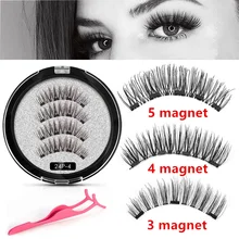 Магнитные ресницы, накладные, ручной работы, натуральные ресницы, 3D, полная полоса, накладные ресницы, 1 пара, накладные ресницы, длинные, с подарочной коробкой