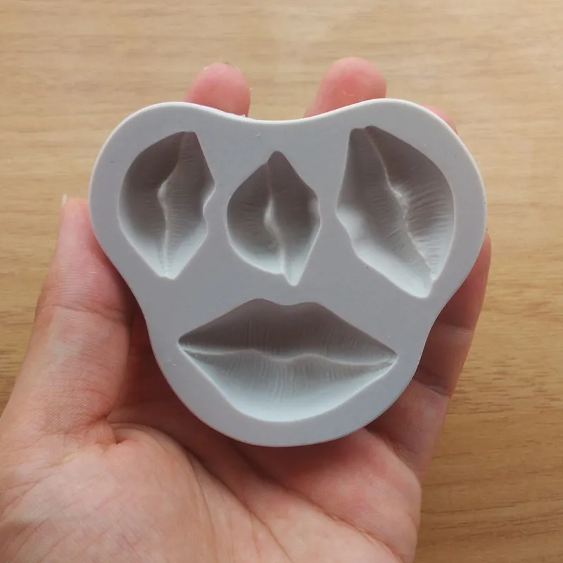 

New Arrival Sexy Lips Shape Silicone Mold Cake Decoration Fondant cookies tools 3D Silicone Mould Gumpaste Candy SQ17159