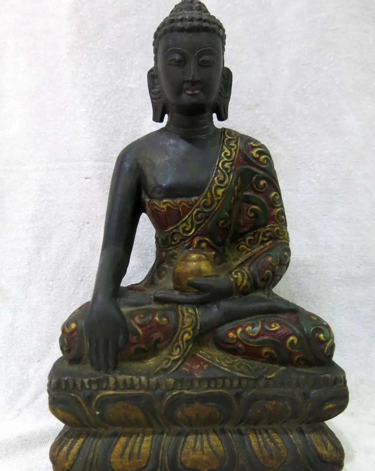 

Tibet old handmade stone colour decoration beautiful buddhism buddha Statue